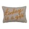 Hello Honey® Today Is A Gift Embroidered Cotton Lumbar Pillow
